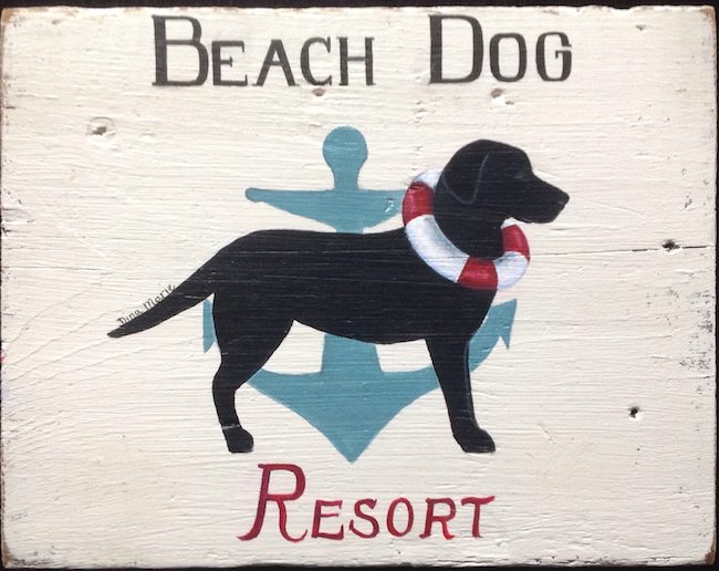 Beach Dog Resort labrador sign